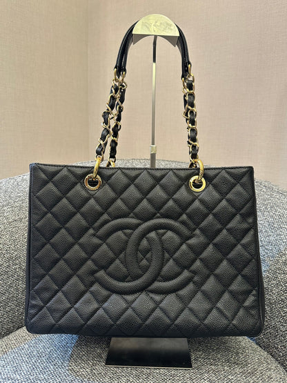 Chanel Grand Shopping Tote (GST) In Black Caviar Leather