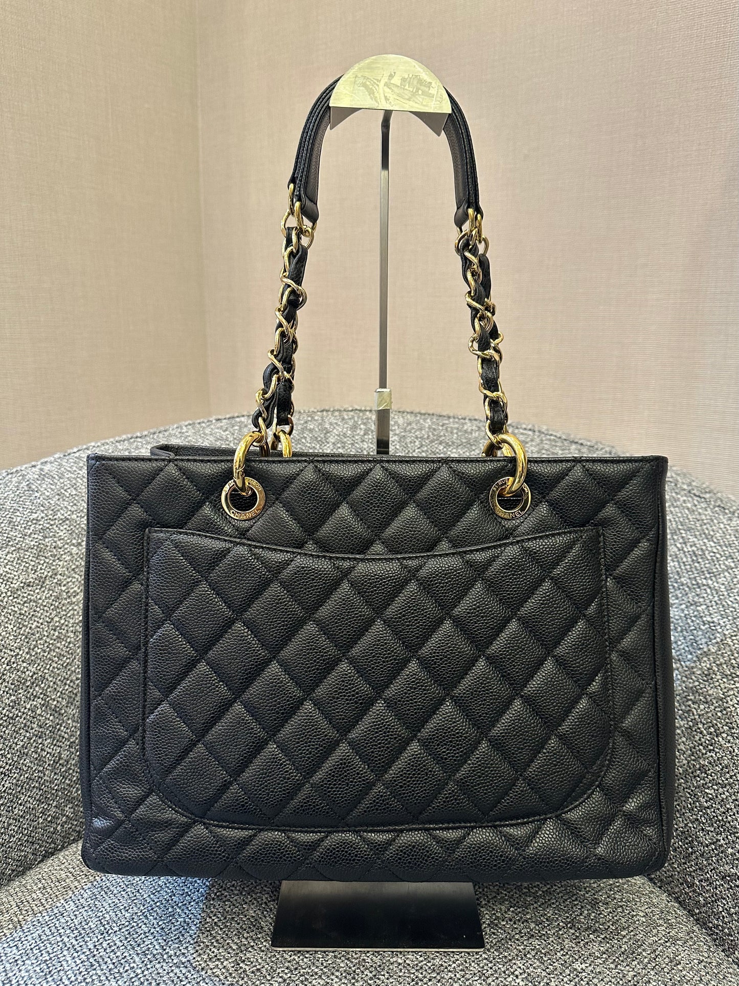 Chanel Grand Shopping Tote (GST) In Black Caviar Leather