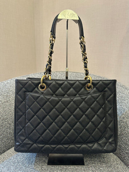 Chanel Grand Shopping Tote (GST) In Black Caviar Leather