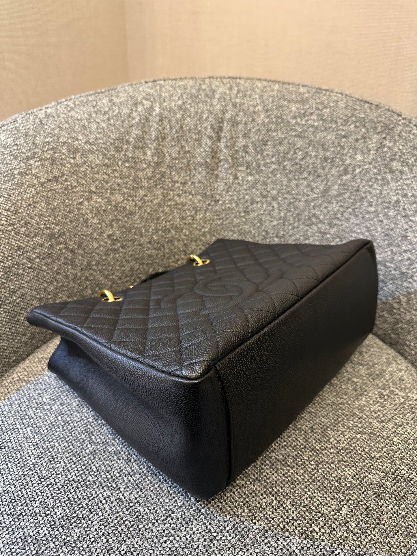 Chanel Grand Shopping Tote (GST) In Black Caviar Leather