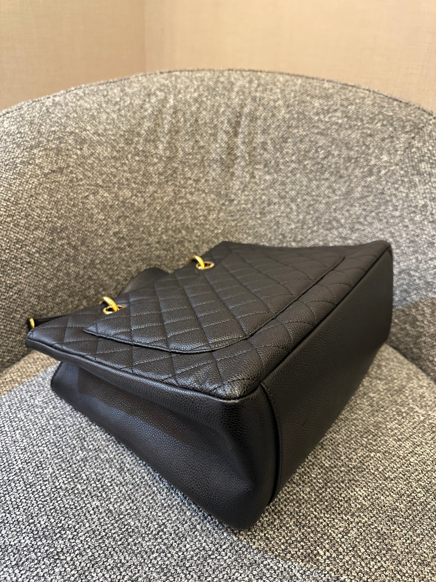 Chanel Grand Shopping Tote (GST) In Black Caviar Leather