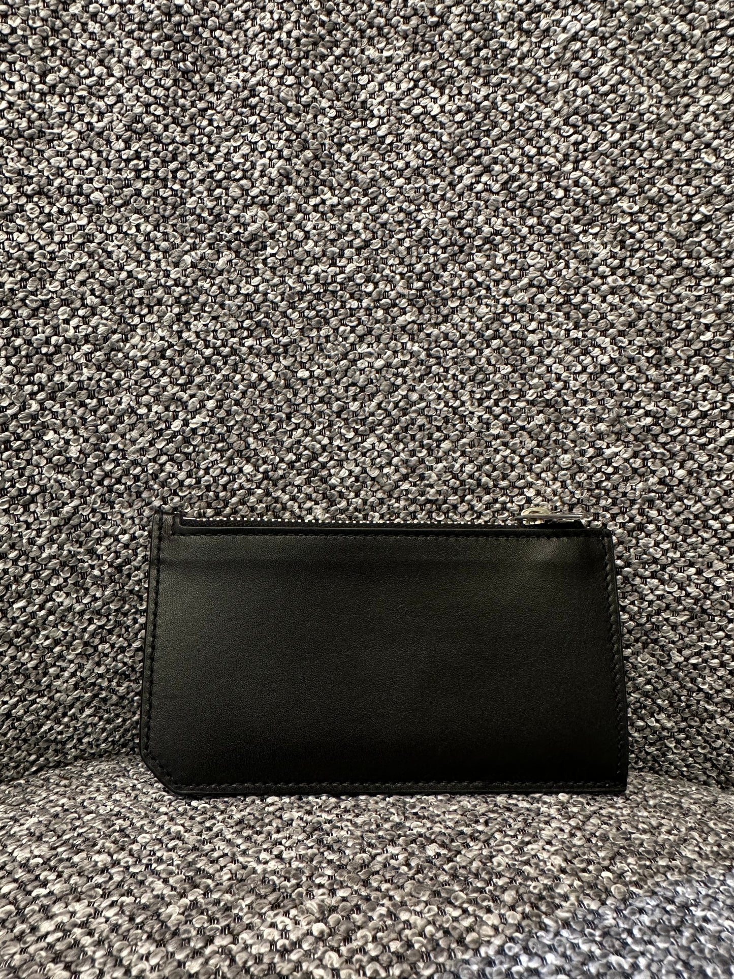 Yves Saint Laurent Fragments Zipped Card Holder in Black