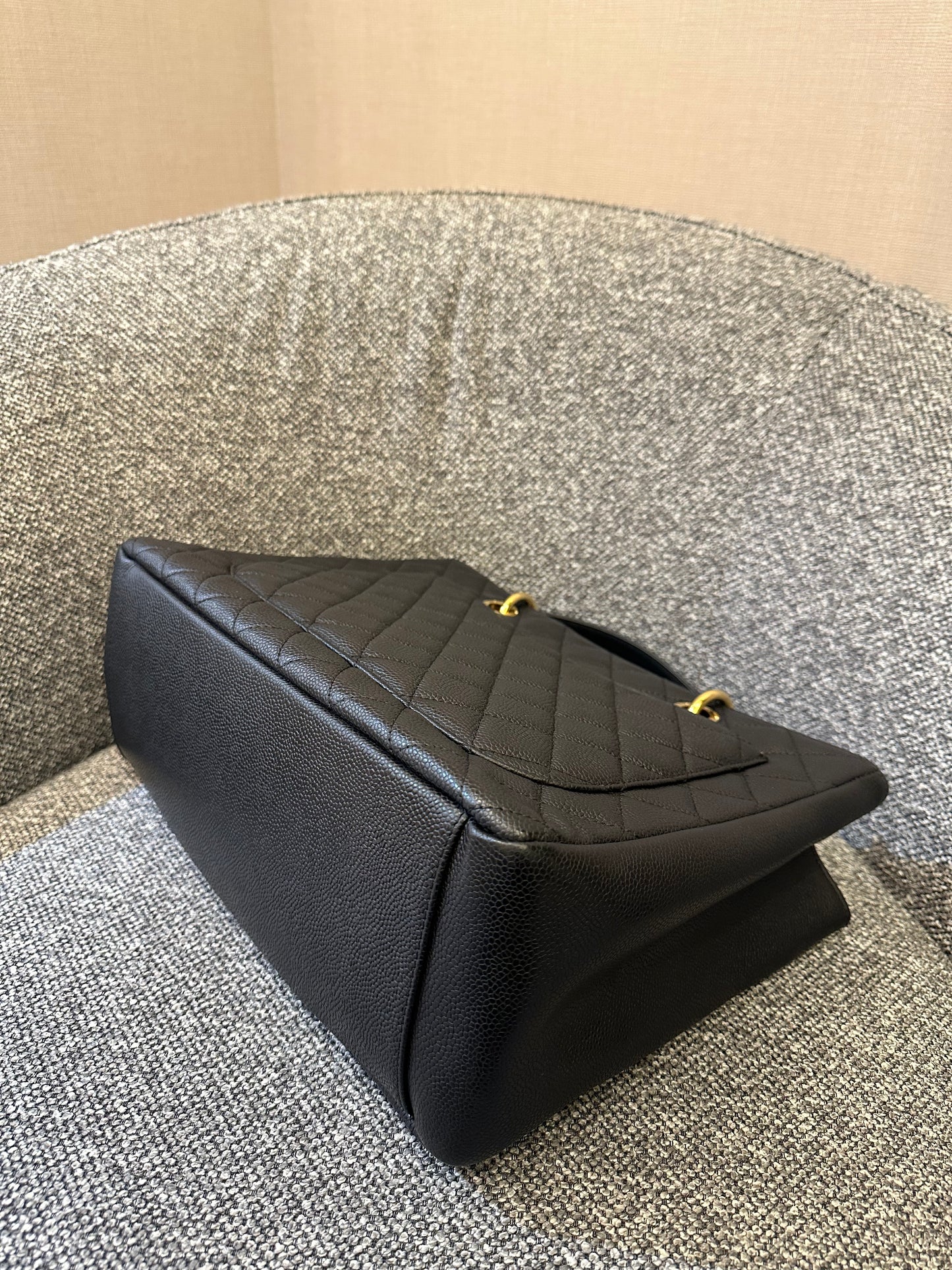 Chanel Grand Shopping Tote (GST) In Black Caviar Leather