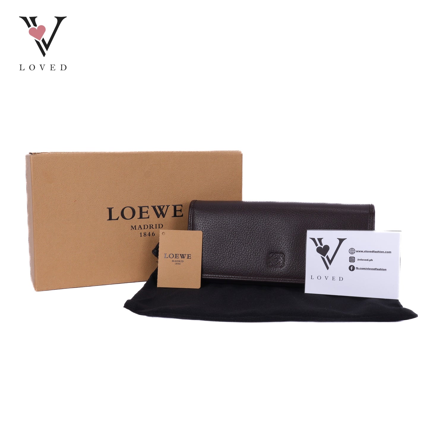 Anagram Long Wallet In Brown Vintage
