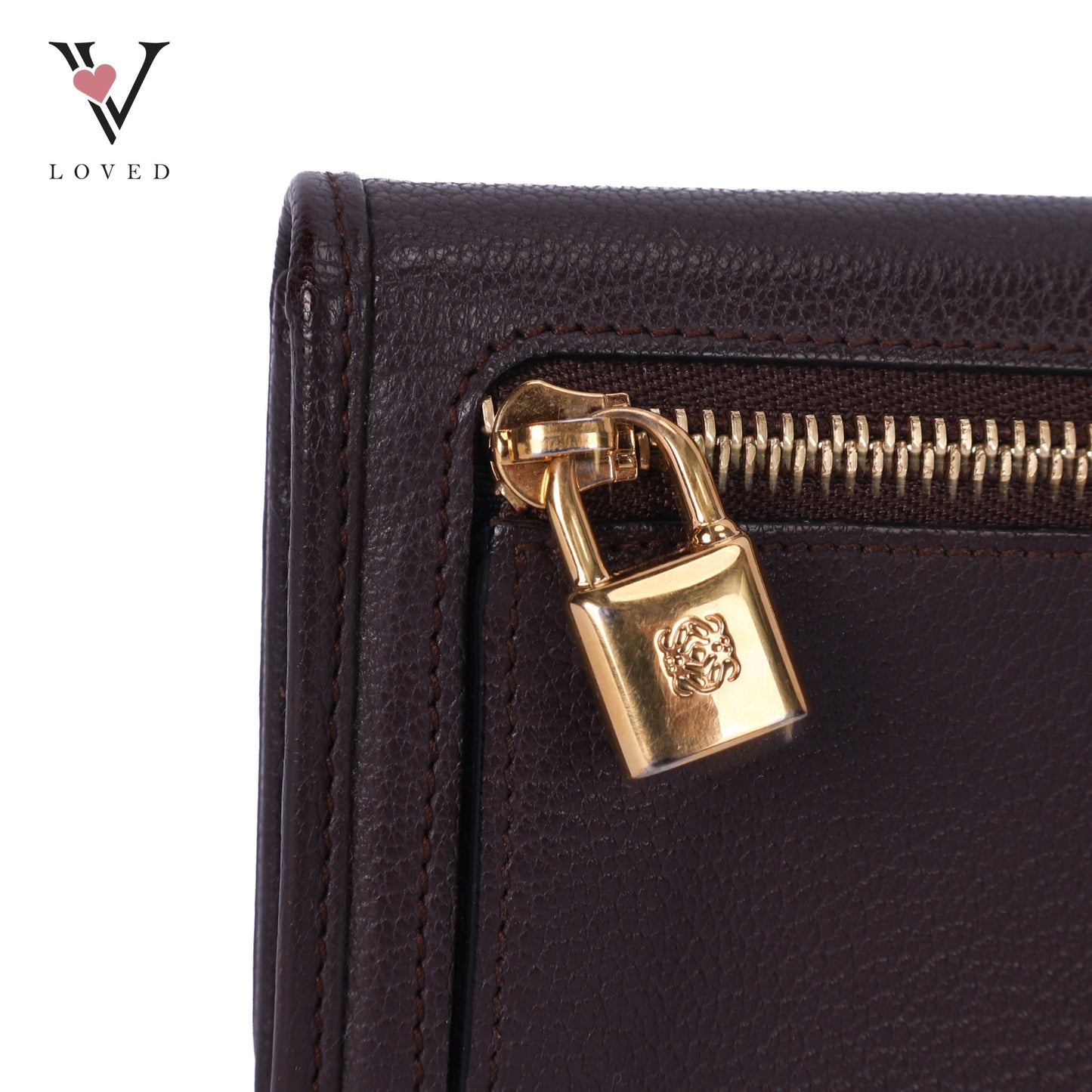 Anagram Long Wallet In Brown Vintage