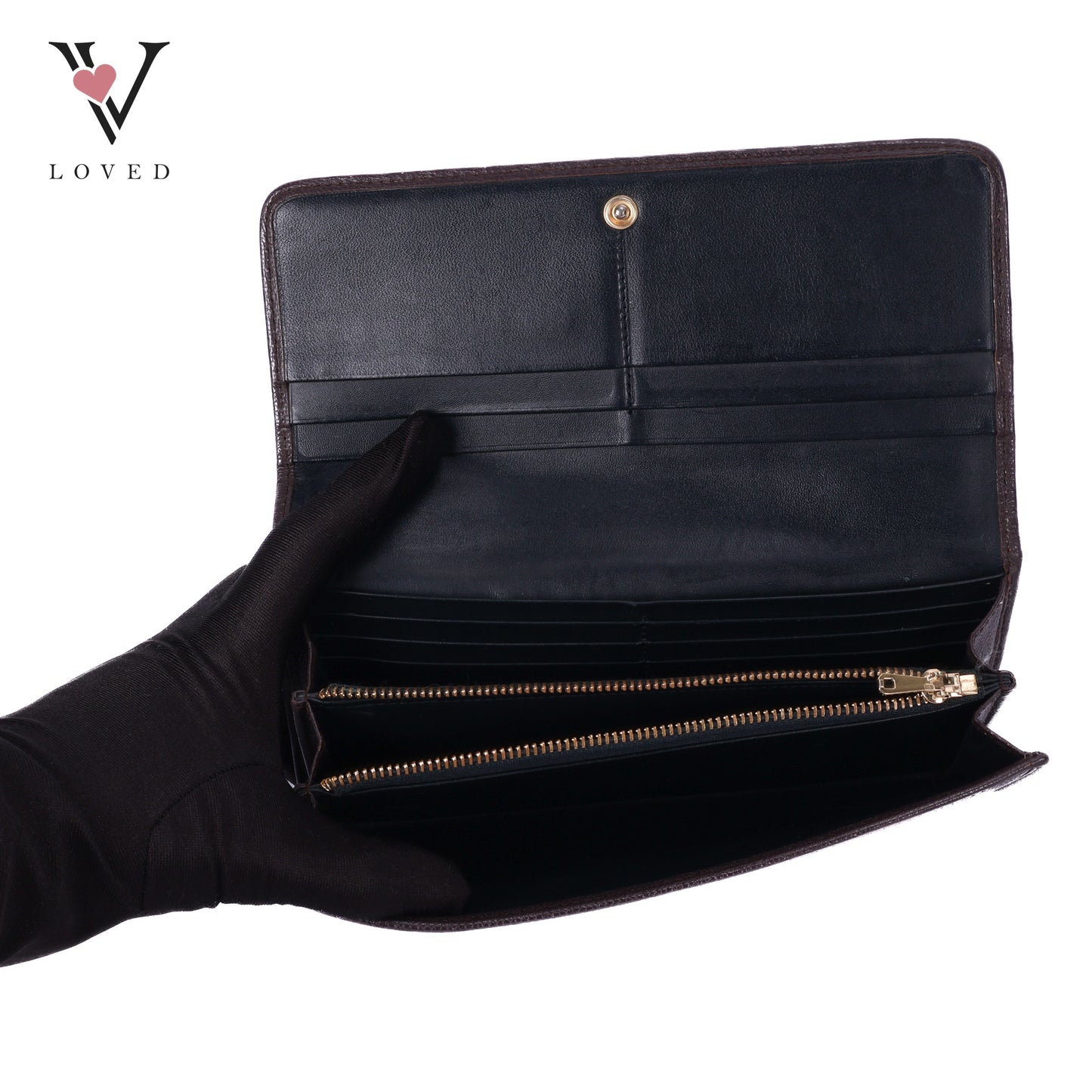 Anagram Long Wallet In Brown Vintage