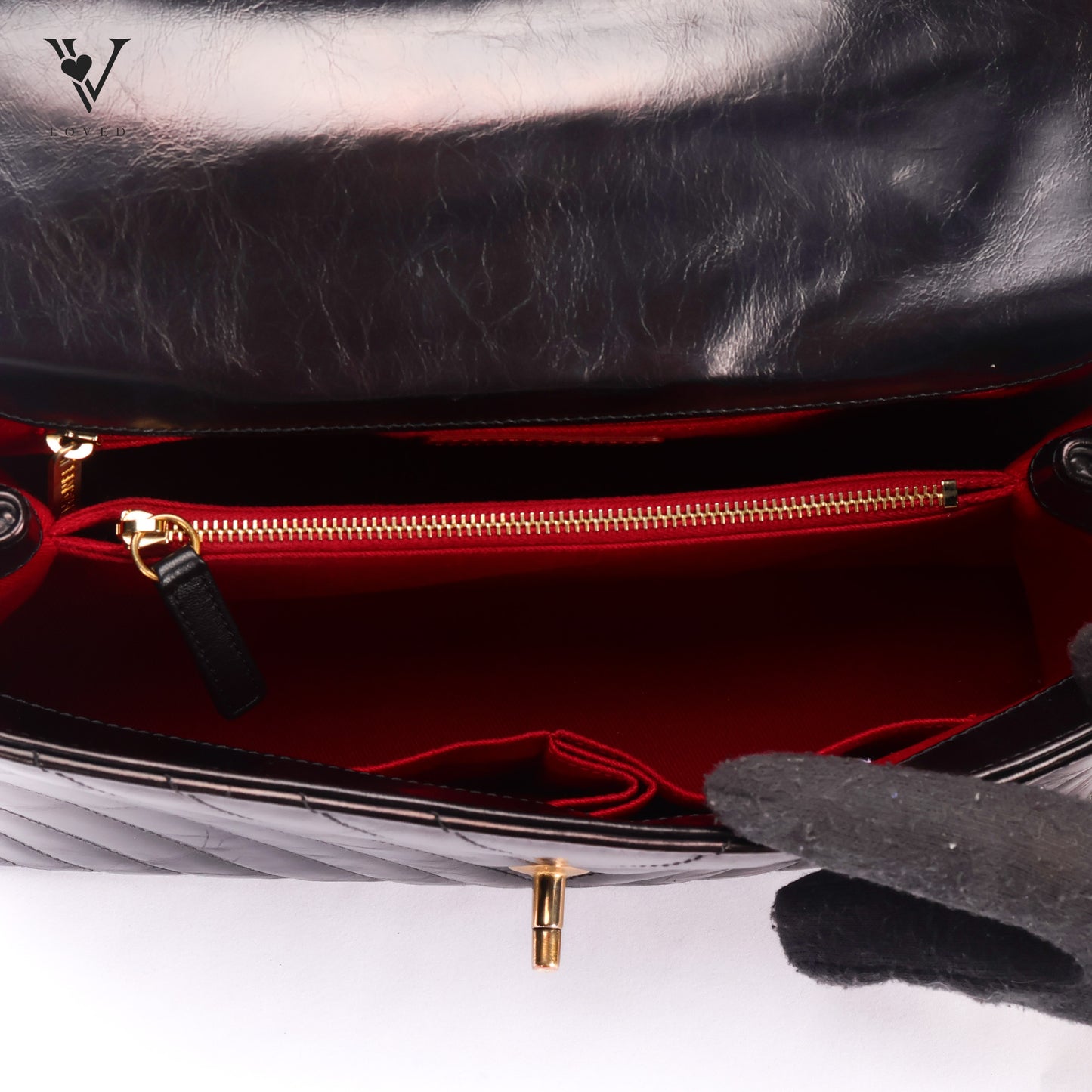 Coco Top Handle In Chevron Quilted Aged Calfskin