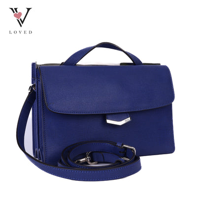 Demi Jour In Blue Saffiano Leather