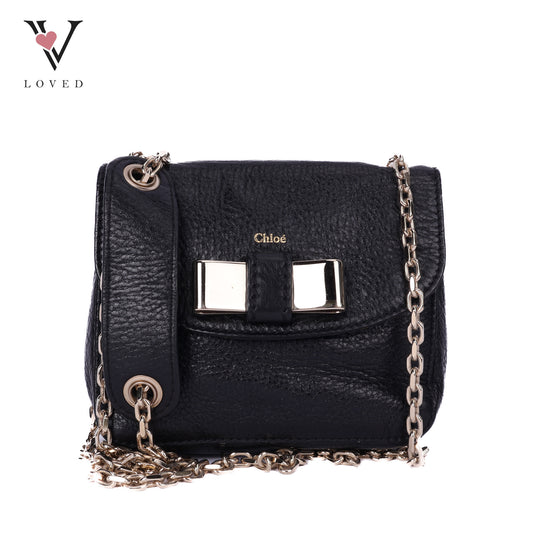 Black Leather Lily Crossbody Bag