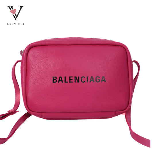 Pink Calfskin Leather Everyday Camera Small Bag