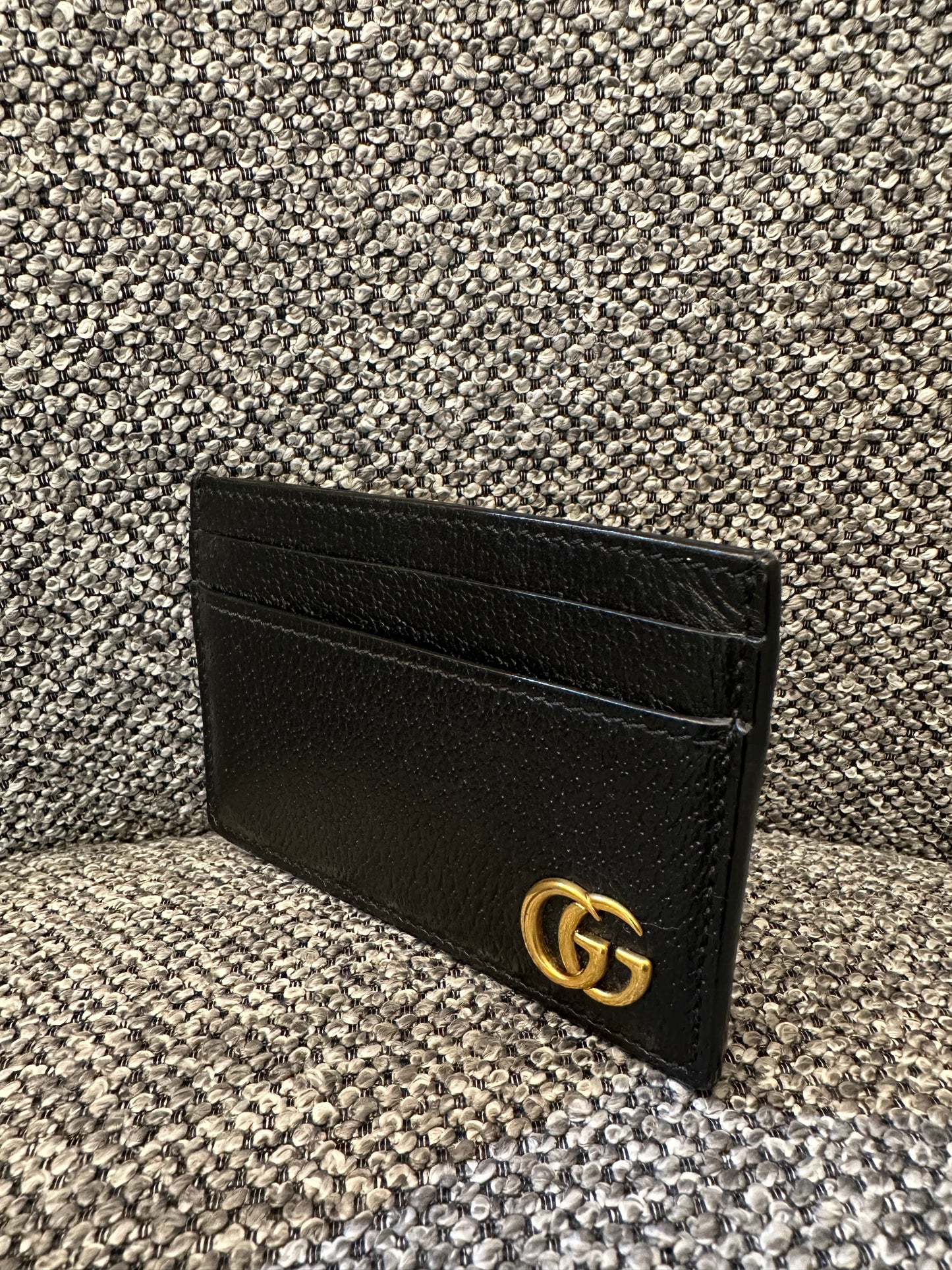 Gucci GG Marmont Card Case in Black Leather