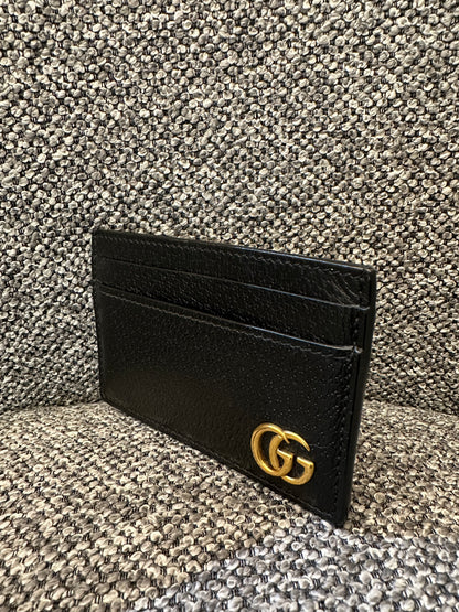 Gucci GG Marmont Card Case in Black Leather