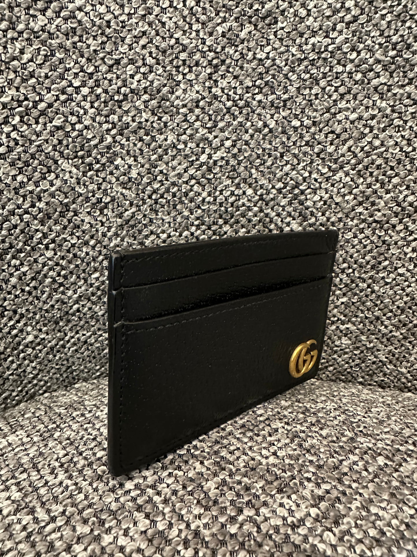 Gucci GG Marmont Card Case in Black Leather