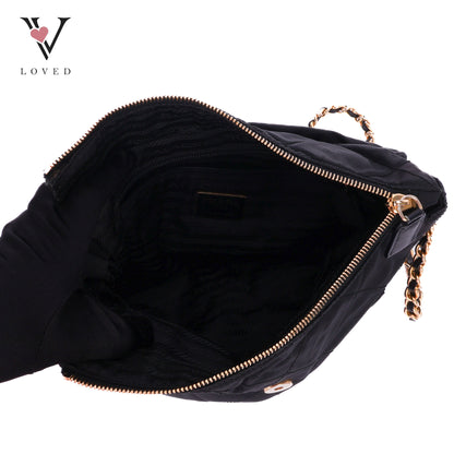 Quilted Shoulder Bag In Black Nylon