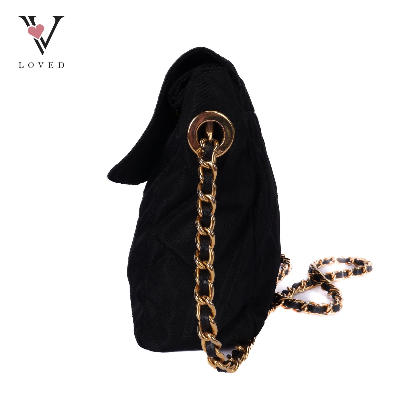 Quilted Shoulder Bag In Black Nylon