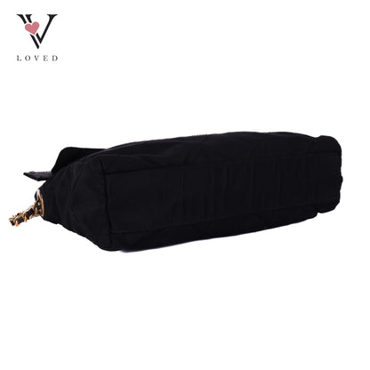 Quilted Shoulder Bag In Black Nylon