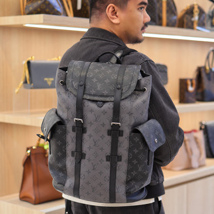 Louis Vuitton Christopher Backpack in Monogram Eclipse Grey