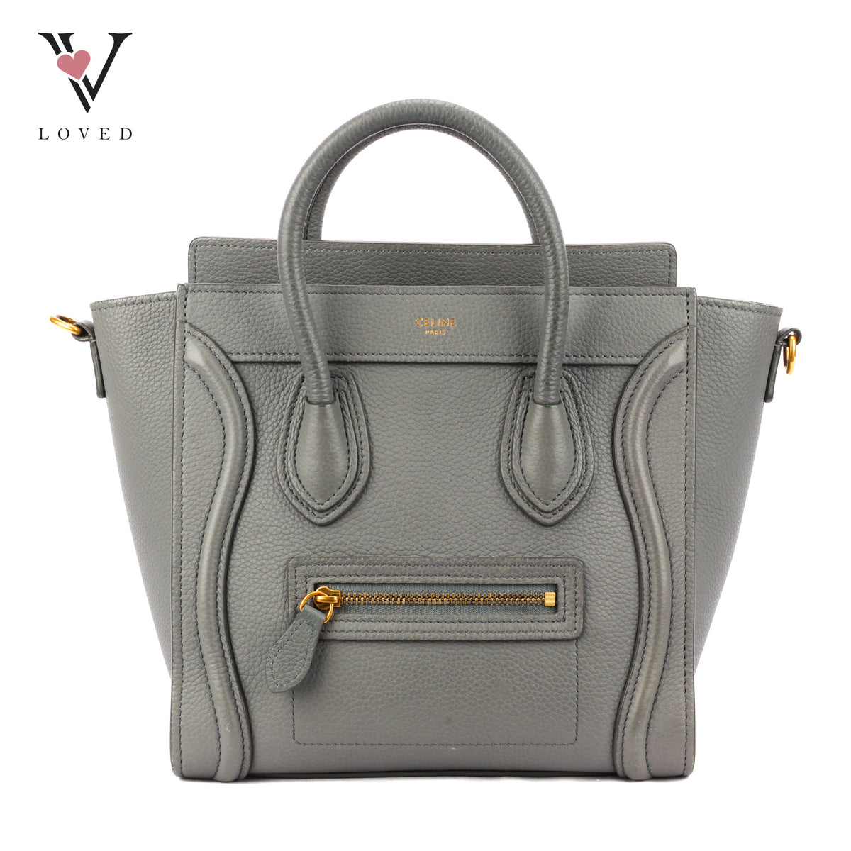 Celine Nano Luggage Tote Bag in Grey