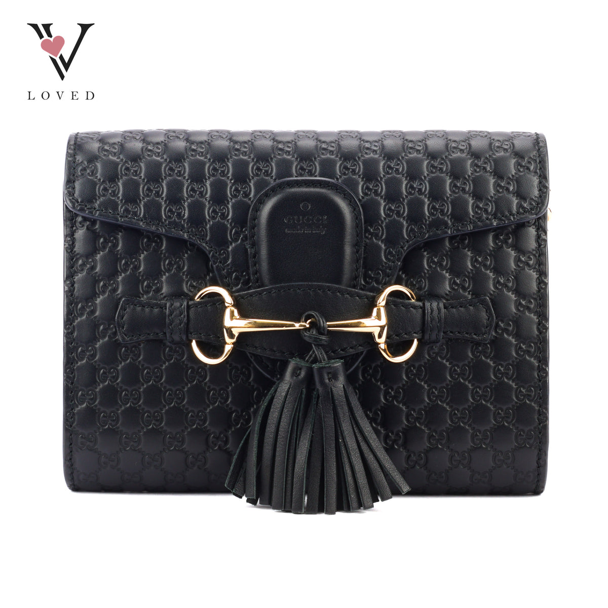 Gucci Microguccissima Mini Emily Shoulder in Black Leather
