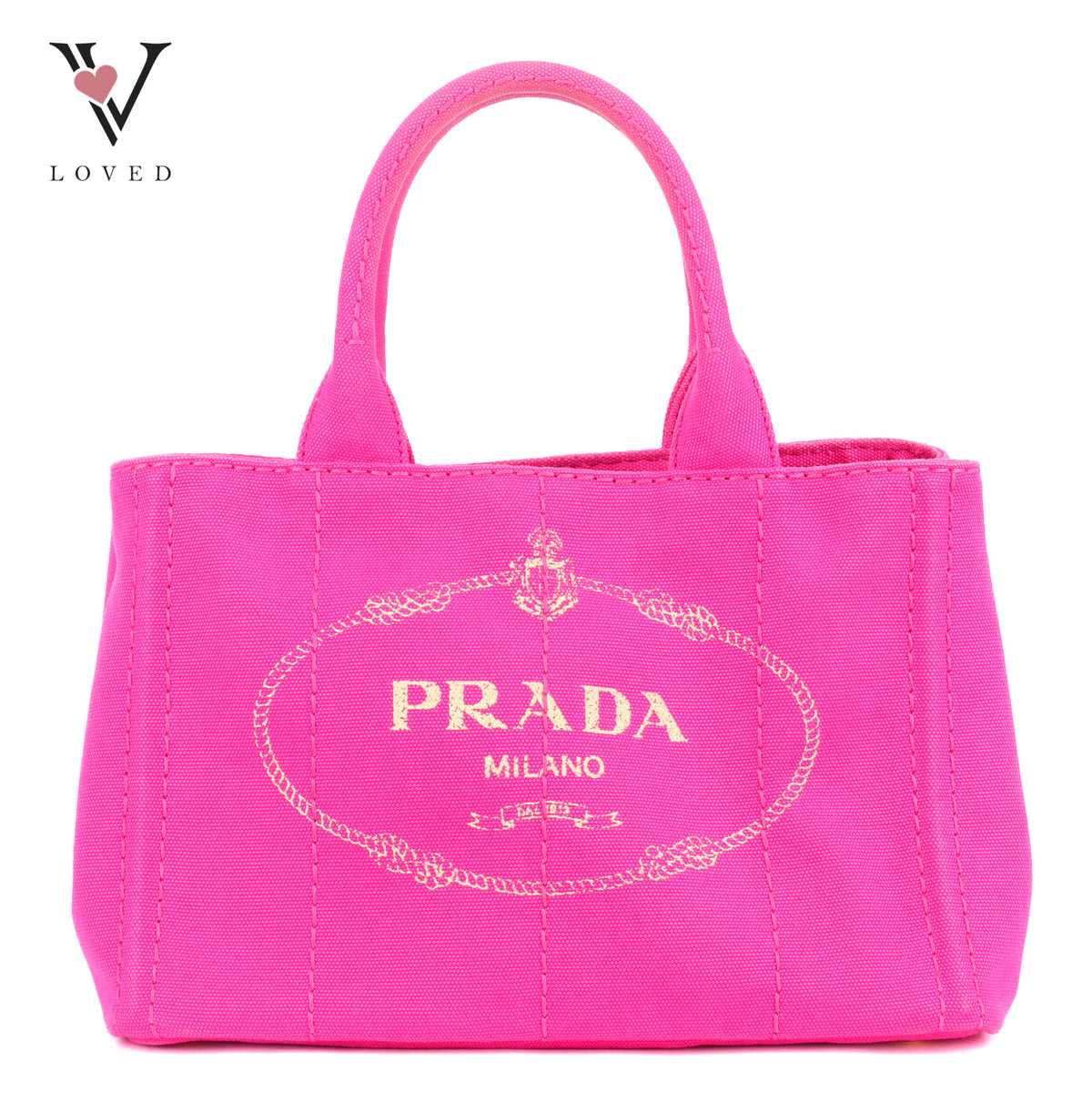 Prada Canapa Tote Bag in Fuchsia Pink Canvas