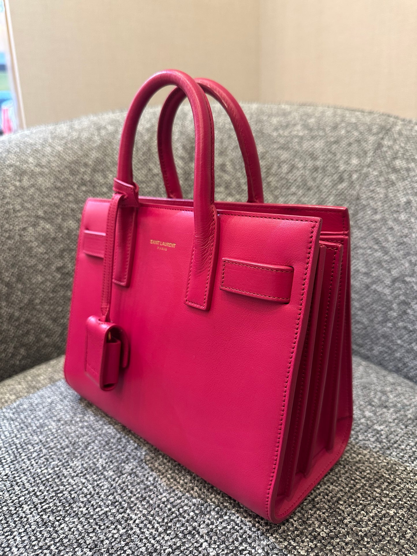 Yves Saint Laurent Sac de Jour Handbag in Fushcia Pink