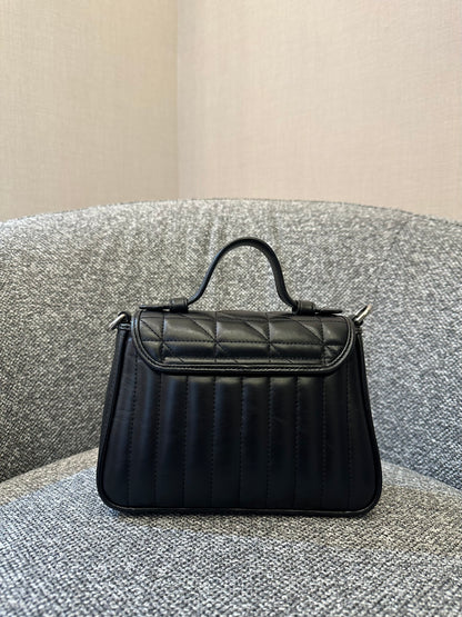 Gucci GG Marmont Mini Top Handle in Black Leather (SHW)