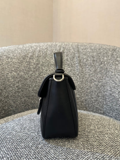 Gucci GG Marmont Mini Top Handle in Black Leather (SHW)