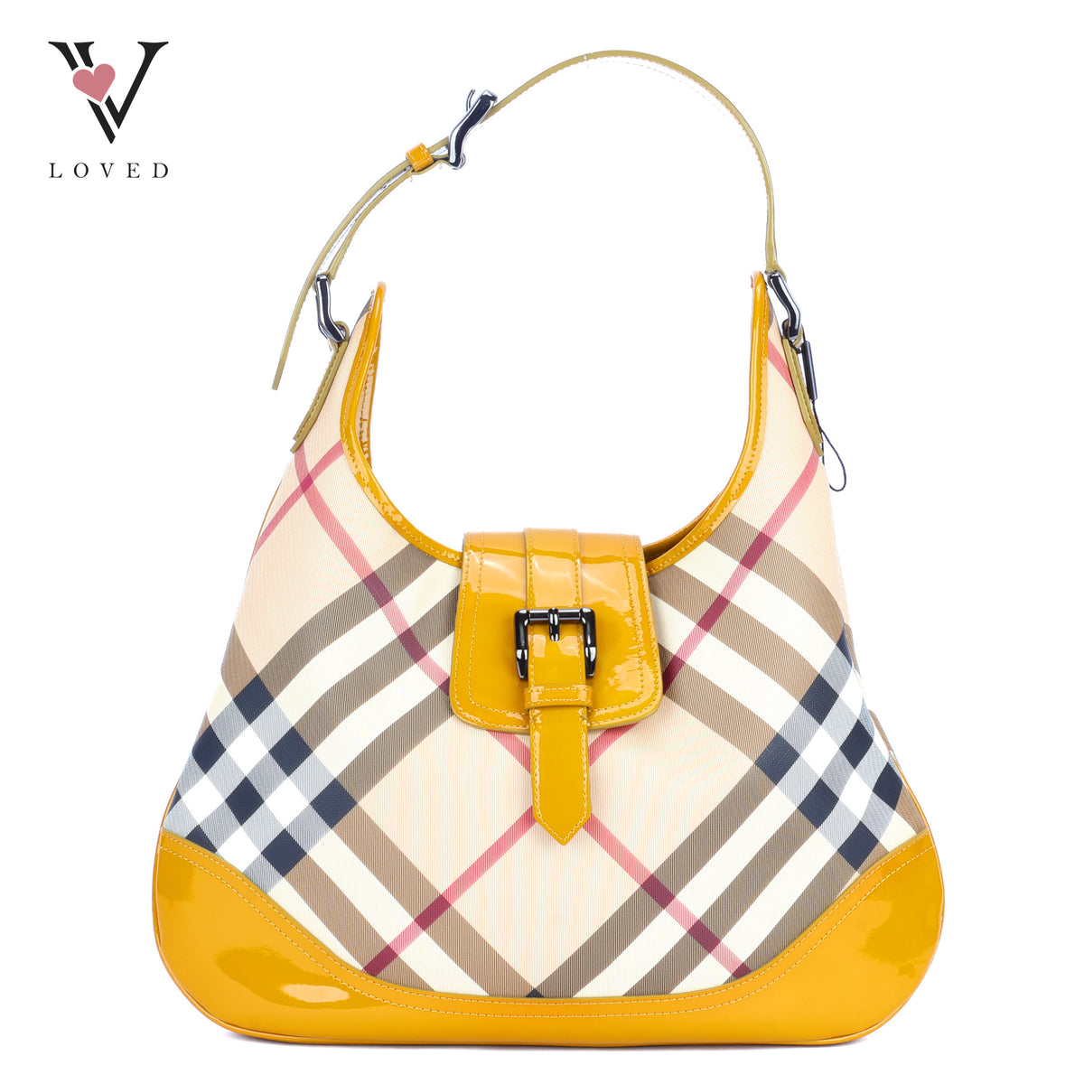 Burberry Brooke Hobo Bag in Yellow Patent Leather