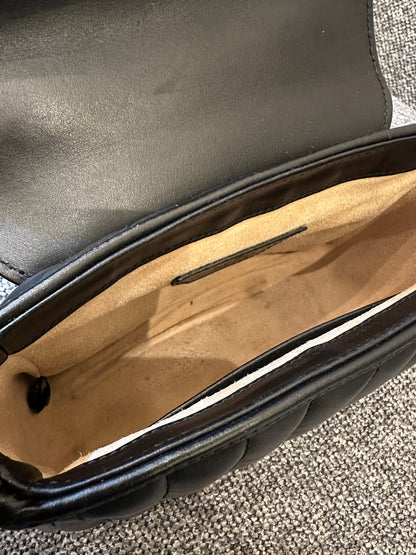 Gucci GG Marmont Mini Top Handle in Black Leather (SHW)