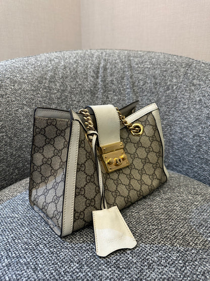 Gucci GG Supreme Canvas Padlock Shoulder Bag