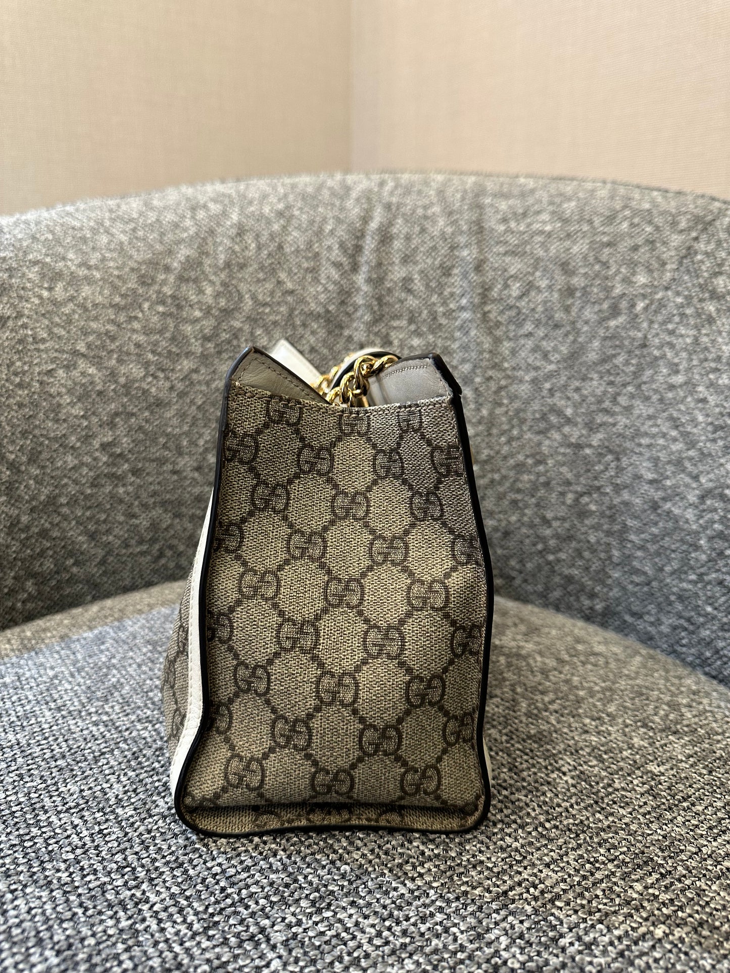 Gucci GG Supreme Canvas Padlock Shoulder Bag