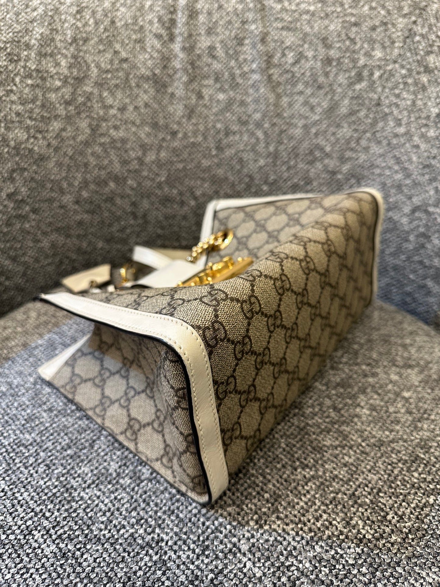 Gucci GG Supreme Canvas Padlock Shoulder Bag