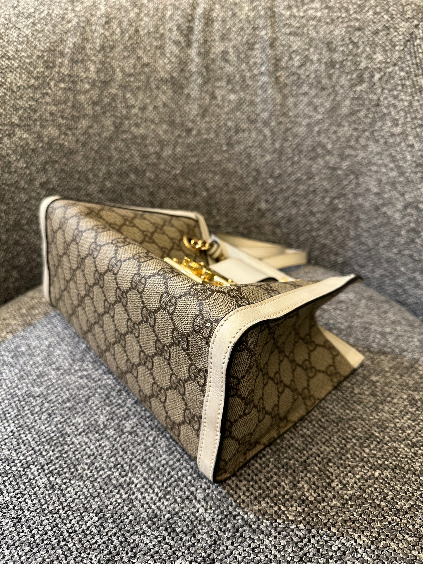 Gucci GG Supreme Canvas Padlock Shoulder Bag