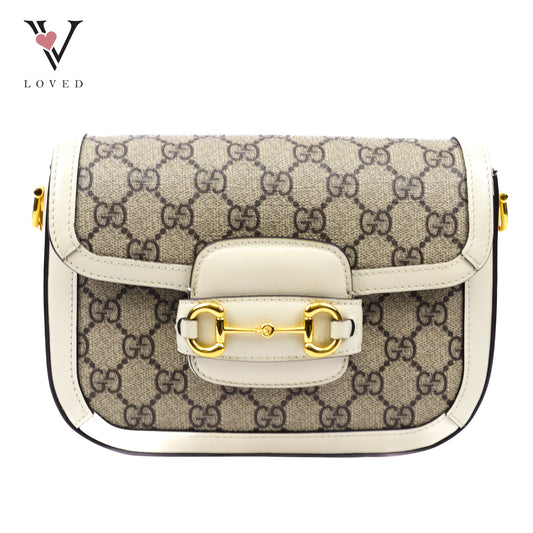Gucci Horsebit 1955 Mini Crossbody Bag in White