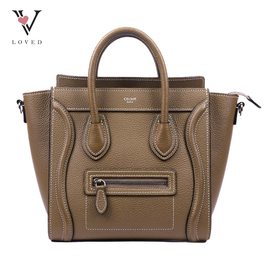 Celine Nano Luggage Tote Bag in Taupe