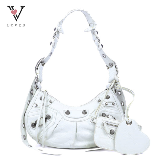 Balenciaga Le Cagole Shoulder Bag in White