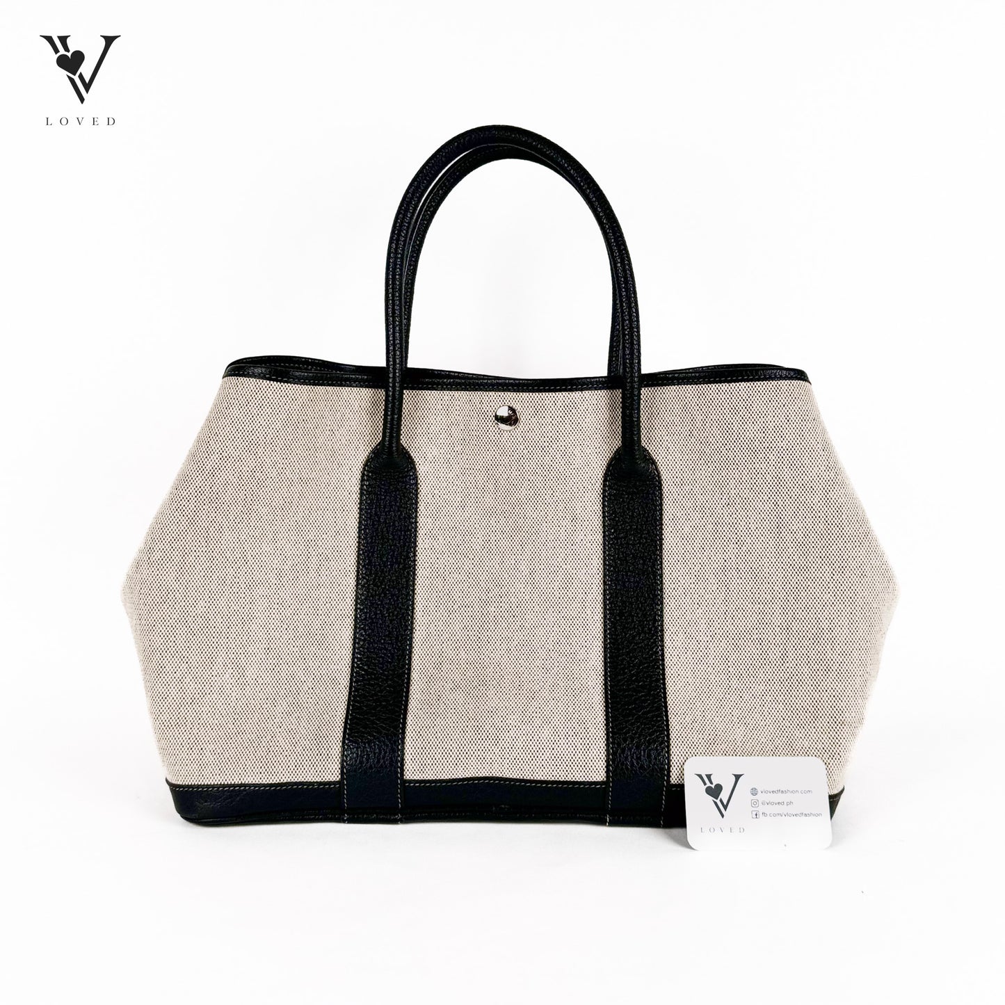 Garden Party Limited Edition Bolduc Toile Leather in Gray and Black