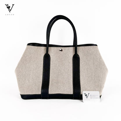 Garden Party Limited Edition Bolduc Toile Leather in Gray and Black