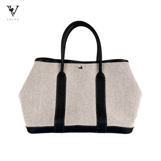 Garden Party Limited Edition Bolduc Toile Leather in Gray and Black