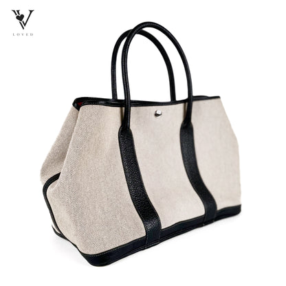 Garden Party Limited Edition Bolduc Toile Leather in Gray and Black