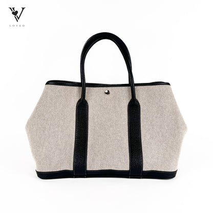 Garden Party Limited Edition Bolduc Toile Leather in Gray and Black