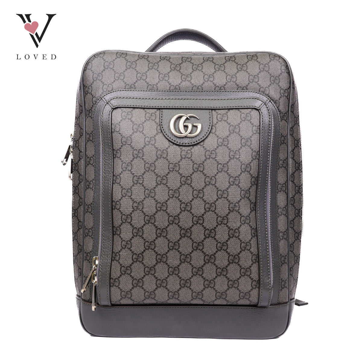 Gucci Ophidia GG Backpack Medium In Grey GG Supreme Coated Canvas