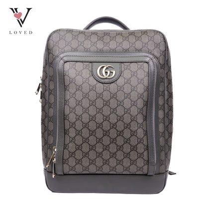 Gucci Ophidia GG Backpack Medium In Grey GG Supreme Coated Canvas