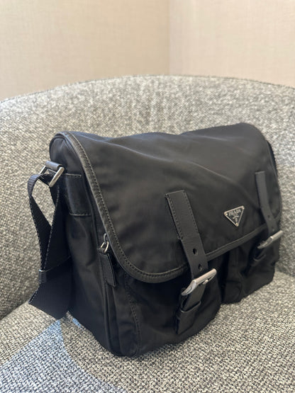 Prada Black Tessuto Messenger Bag