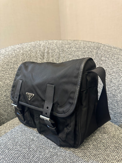 Prada Black Tessuto Messenger Bag