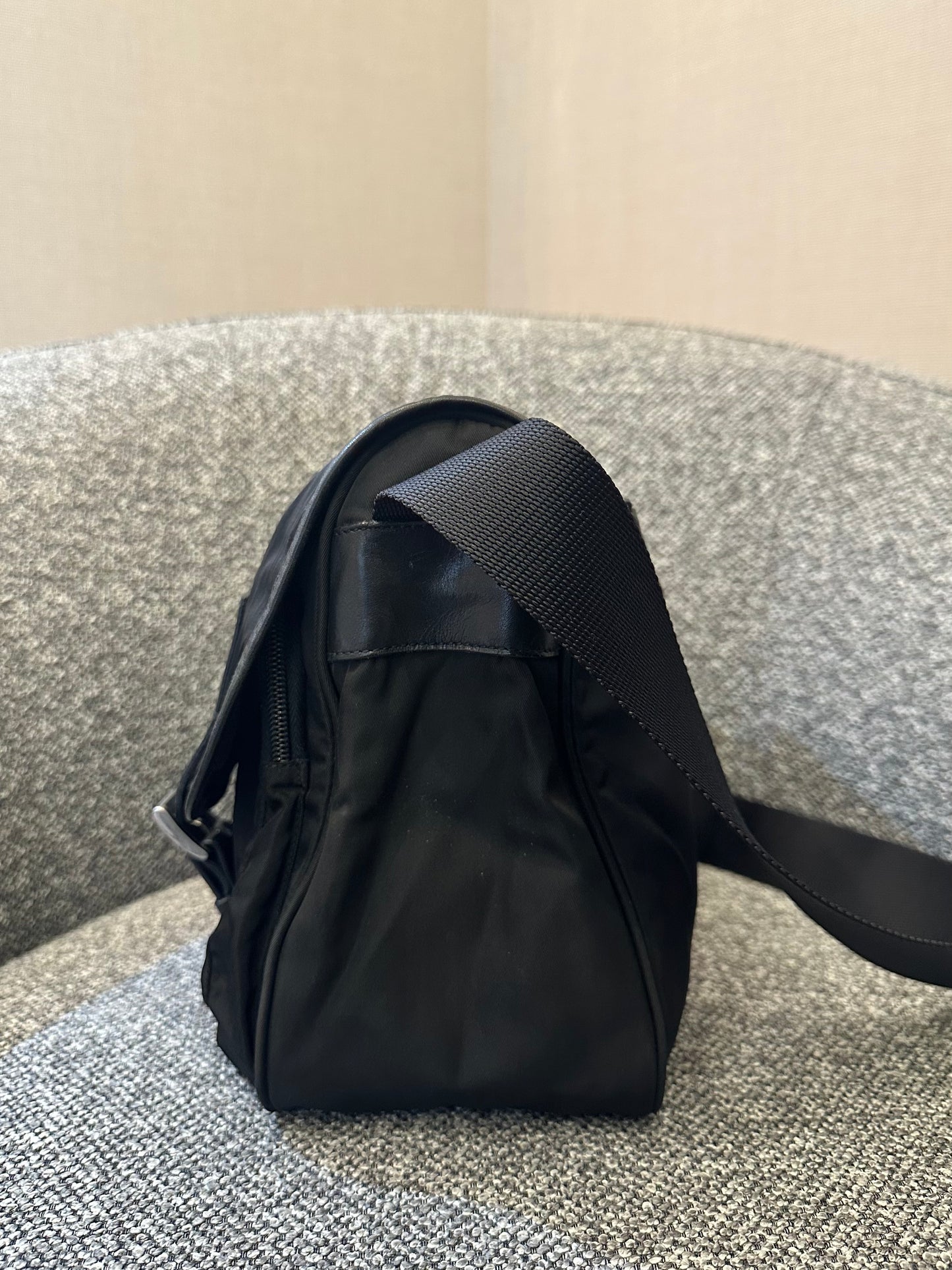 Prada Black Tessuto Messenger Bag