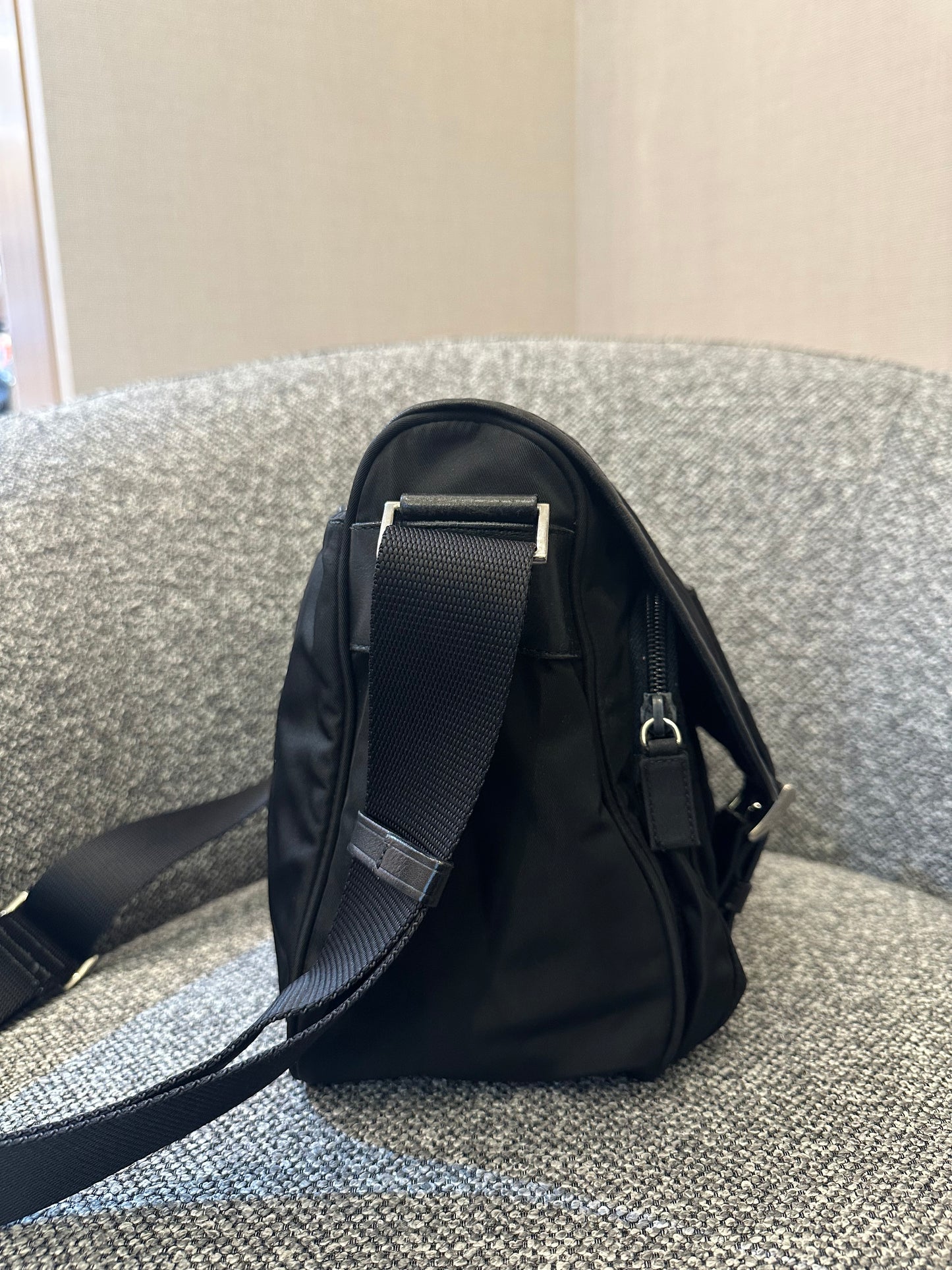 Prada Black Tessuto Messenger Bag