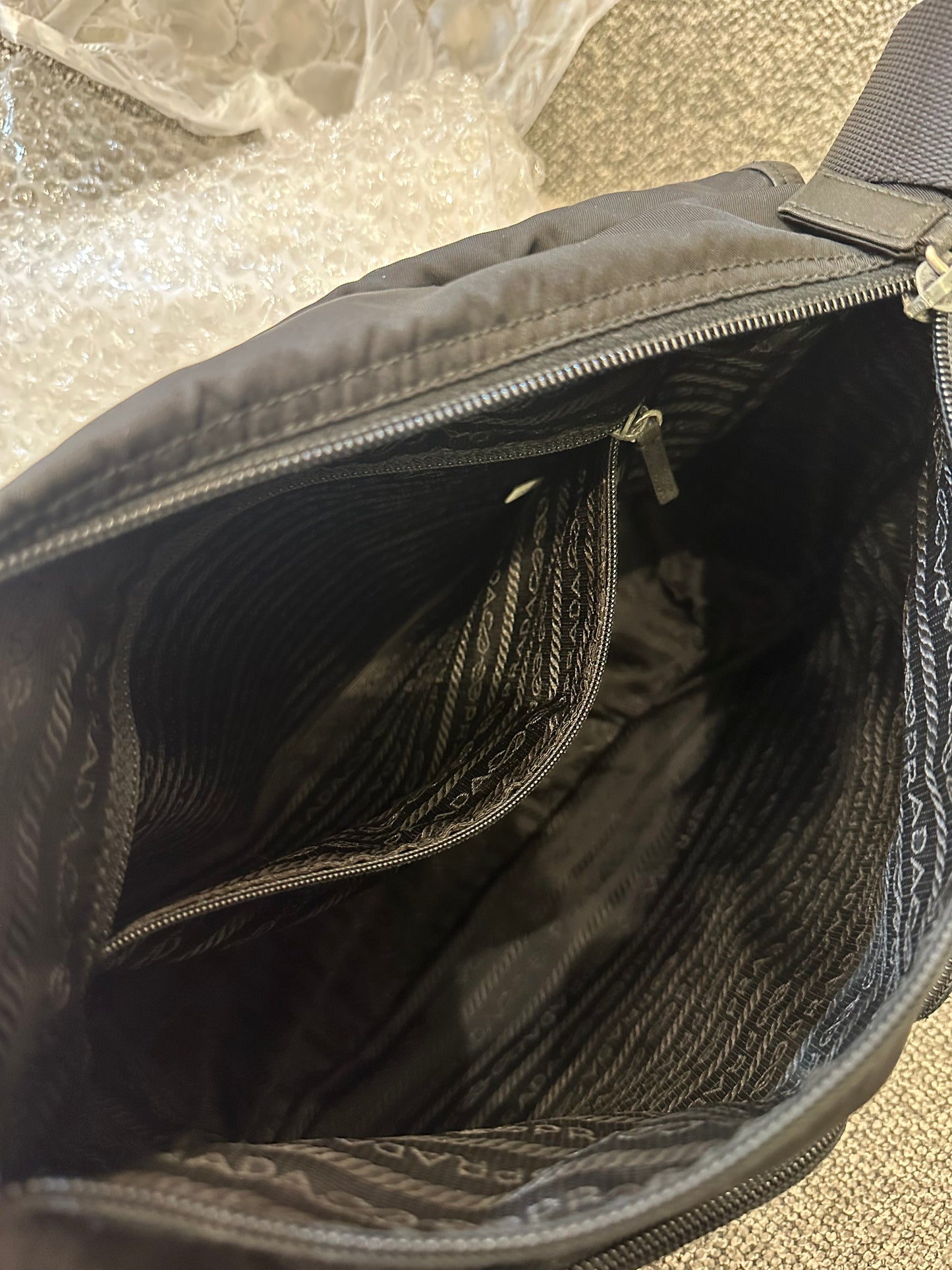 Prada Black Tessuto Messenger Bag