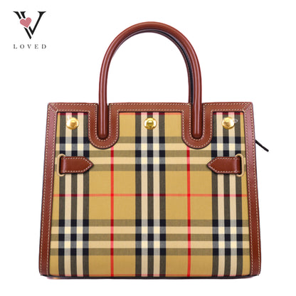 Burberry Mini Vintage Check Two Handle Title Bag