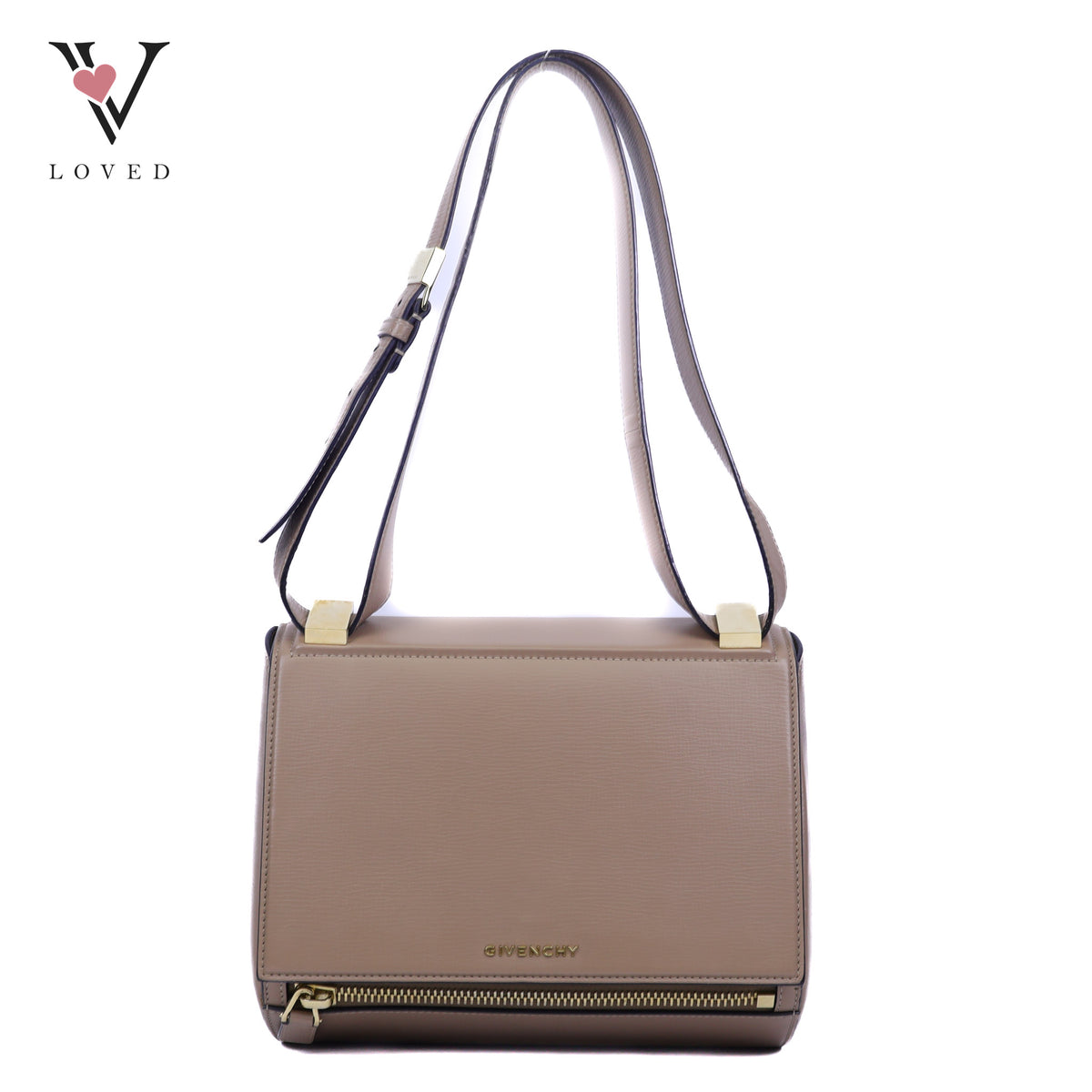 Givenchy Pandora Box In Taupe Calfskin Leather
